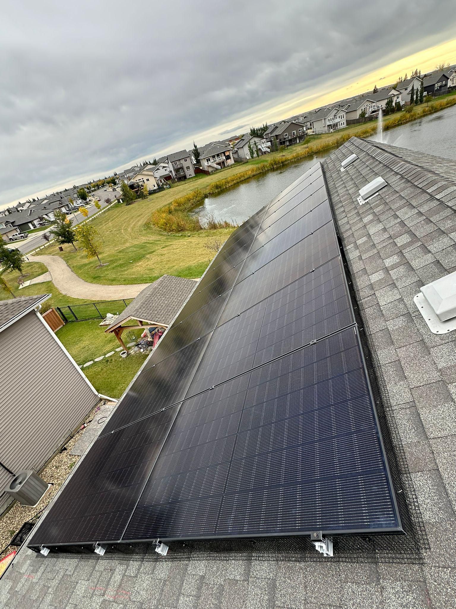 Aerial roofing arrays setup
